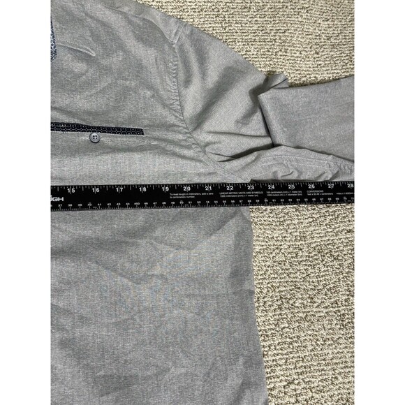 Craft & Flow Mens Size Large Button Down Shirt Long Sleeve Gray Geometric Inside - Picture 5 of 6